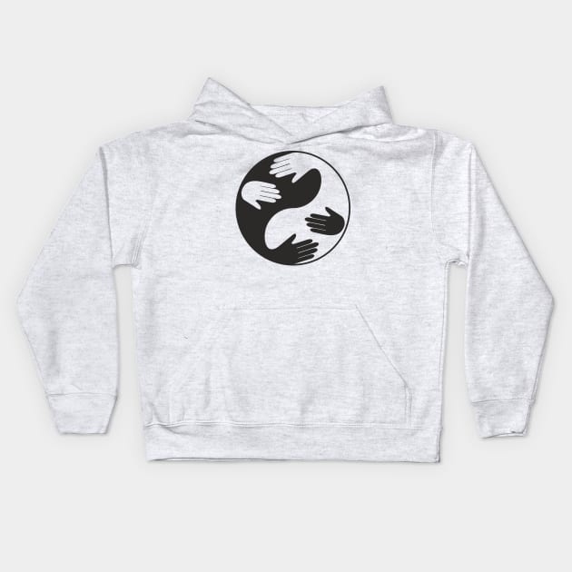 Yin-Yang Snuggling Kids Hoodie by aceofspace